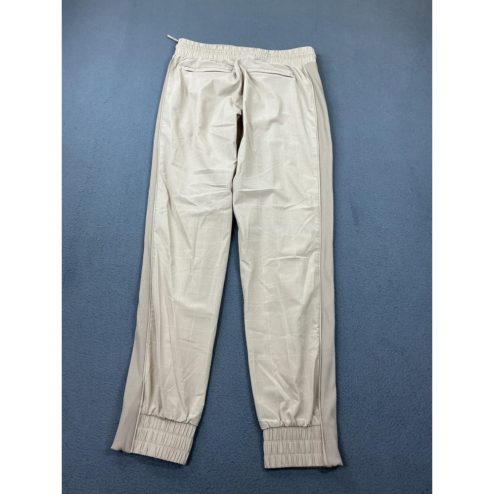 Athleta Brooklyn Textured Jogger Pants Womens 2 Beige Plaid Elastic Waist Travel